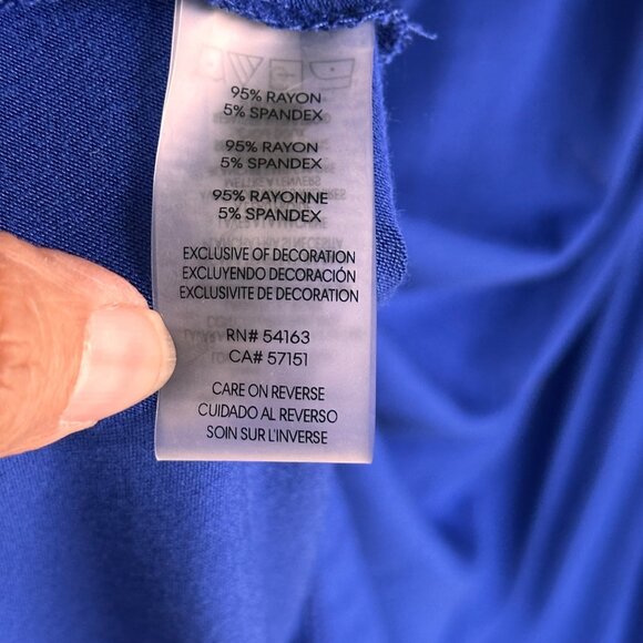 INC Large Sleeveless Jumpsuit Rayon Blend Royal Blue Cross-Straps & Knot Detail - Picture 7 of 14